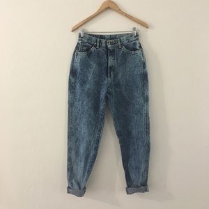 Vintage lee acid wash tapered mom jeans